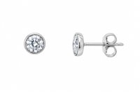 Boucles d'oreilles in Or Zircone CASTONE 5MM